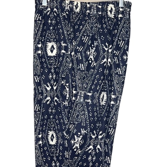 Carole Little size 20W blue & white pants elastic waist Geo print Aztec - Picture 9 of 13
